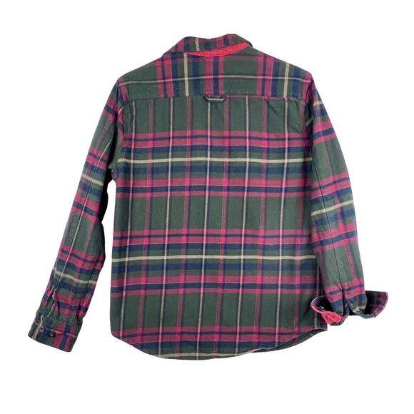 EUC Rainforest Heavyweight Hunter Green Corduroy Flip Cuff Plaid Flannel Shirt M - Picture 3 of 11